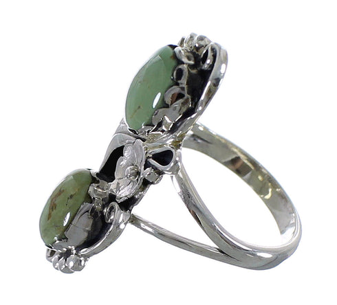 Turquoise And Sterling Silver Flower Ring Size 5-1/2 RX60175